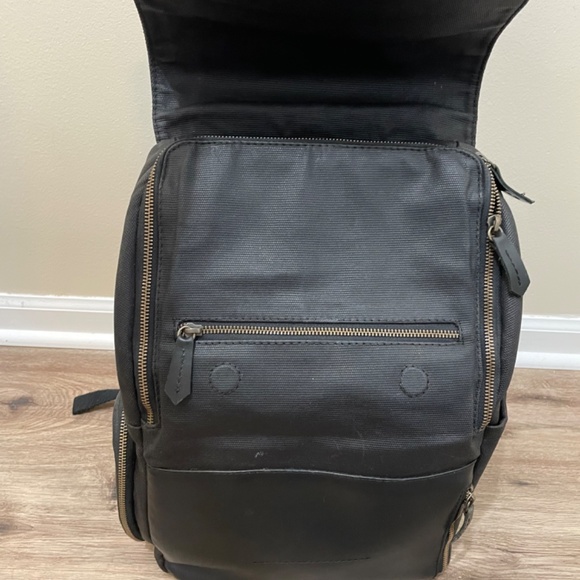 Atlas Supply Co Brooklyn Canvas Leather Backpack 15” Laptop Camera main image 4